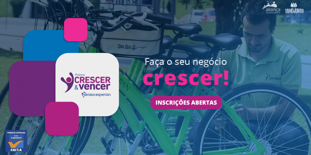 Quer desenvolver o seu negócio e ainda melhorar sua gestão financeira? Conheça o Prêmio Crescer e Vencer, iniciativa da Serasa em parceria com a Aliança Empreendedora para apoiar microempreendedores de todo o Brasil