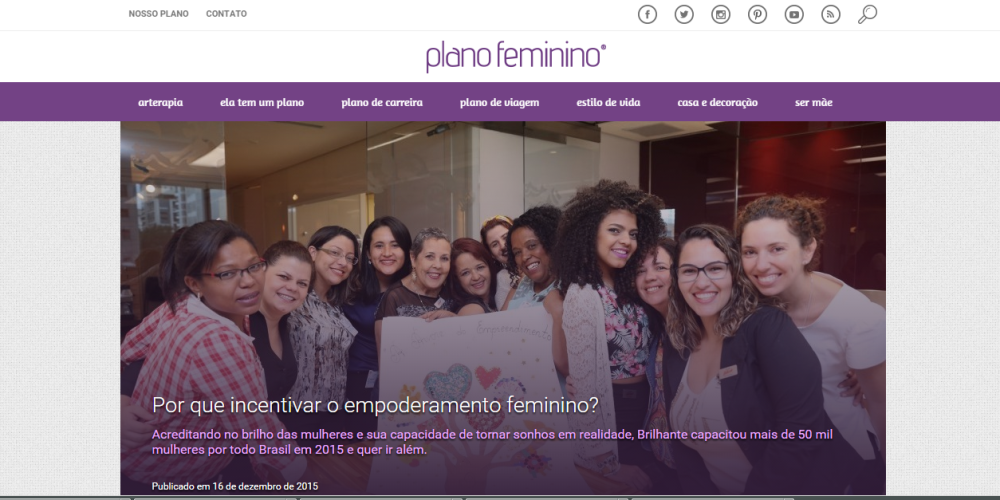 “Por que incentivar o empoderamento feminino?”: Confira matéria publicada no site Plano Feminino que fala sobre a importância do projeto Escola Brilhante e Hora de Brilhar como fortalecimento da mulher empreendedora