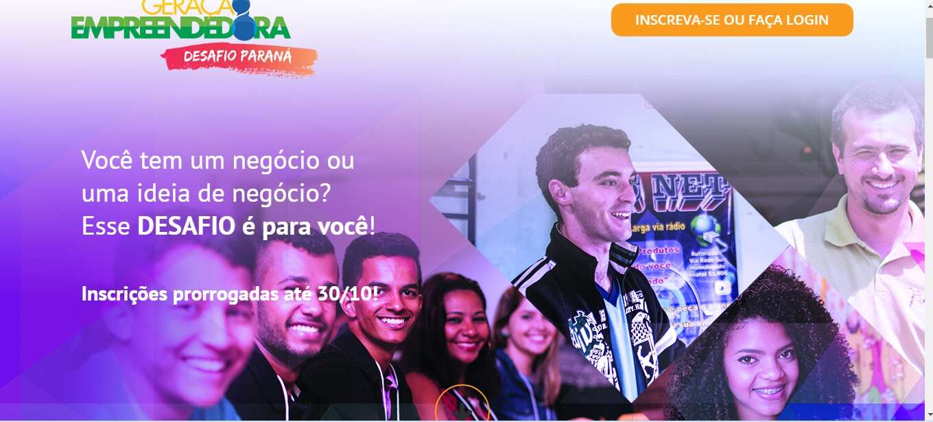 Inscrições prorrogadas: Geração Empreendedora – Desafio Paraná recebe inscrições até dia 30 de outubro!