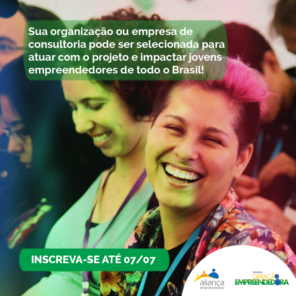 Sua organização ou empresa de consultoria pode ser selecionada para atuar com o projeto e impactar jovens empreendedores de todo o Brasil!