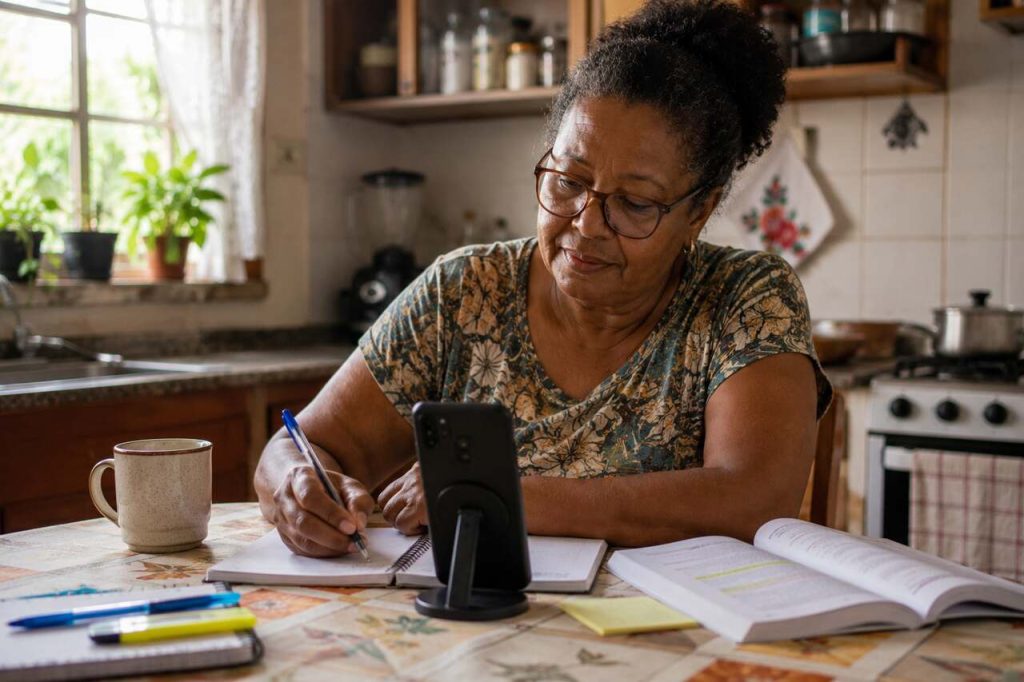 Mulher estudando, representando a educação empreendedora.